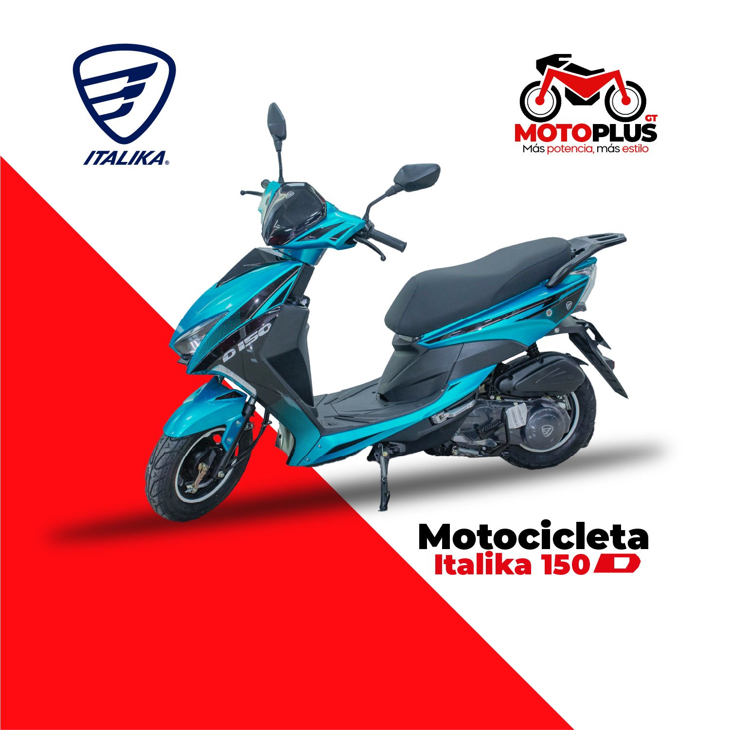 Motocicleta Italika 150D Turquesa con Negro 1 Motocicleta Italika 150D Turquesa con Negro