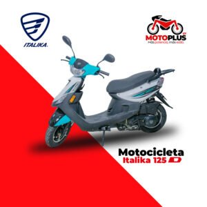 Motocicleta Italika 125D Blanco con Negro y Turquesa